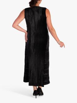 chesca Sleeveless Plisse Pleat Dress, Black - view 2, Black