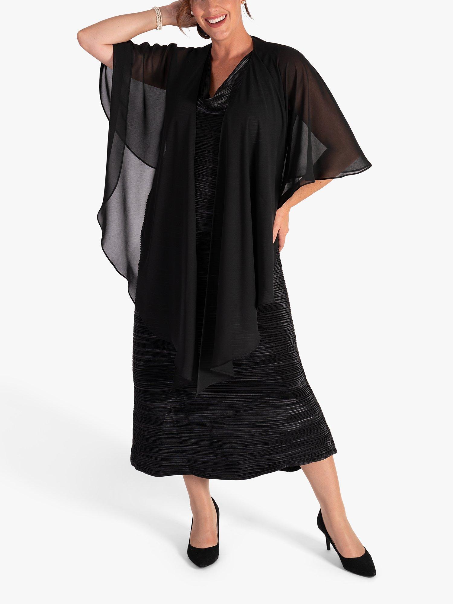 Product image 4 of 7, which shows chesca Sleeveless Plisse Pleat Dress, Black, S-M