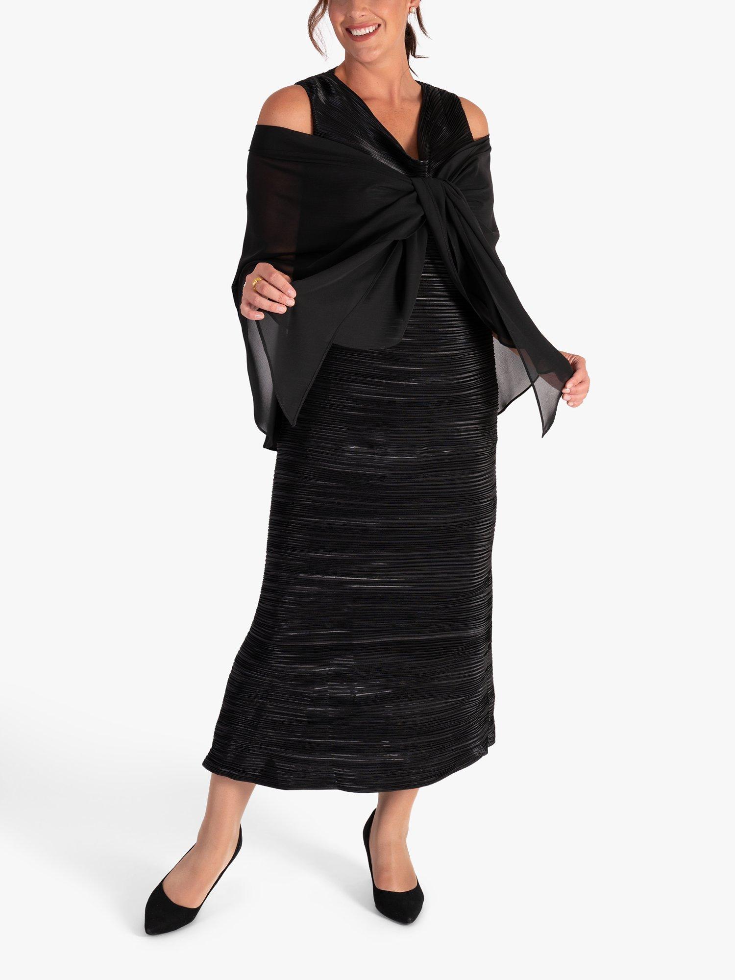 Product image 5 of 7, which shows chesca Sleeveless Plisse Pleat Dress, Black, S-M