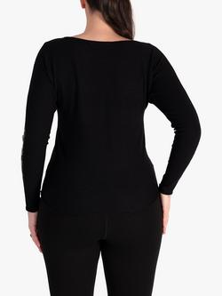 chesca Diamante Fine Knit Jumper, Black - view 2, Black