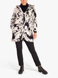 chesca Abstract Monochrome Pattern Wool Blend Coat, White/Black