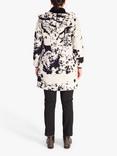 chesca Abstract Monochrome Pattern Wool Blend Coat, White/Black