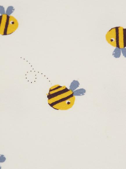 Frugi Baby Sleepy Bee Gown, Buzzy Bee - view 2, Buzzy Bee