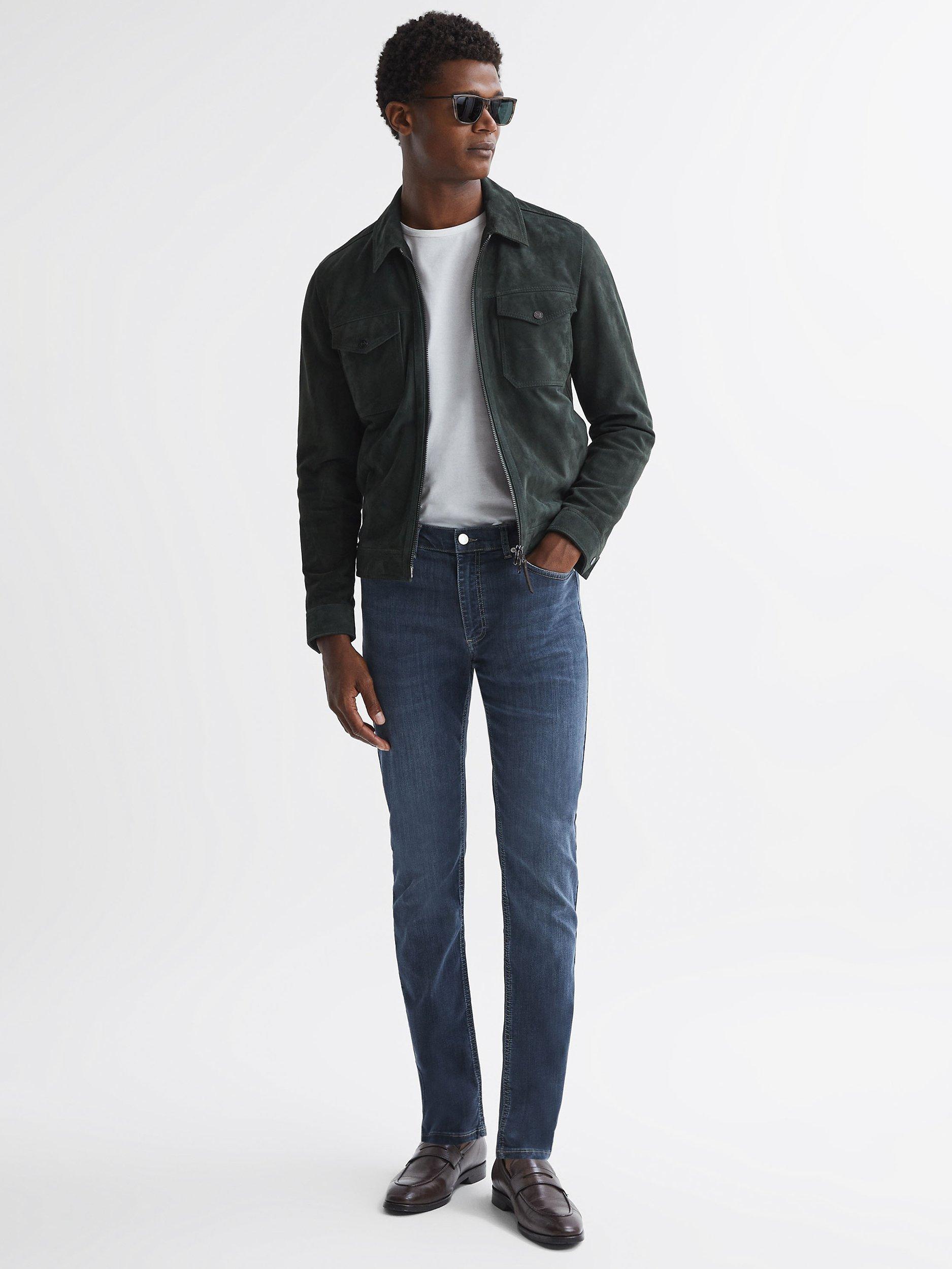 Reiss James Jersey Slim Fit Jeans, Indigo
