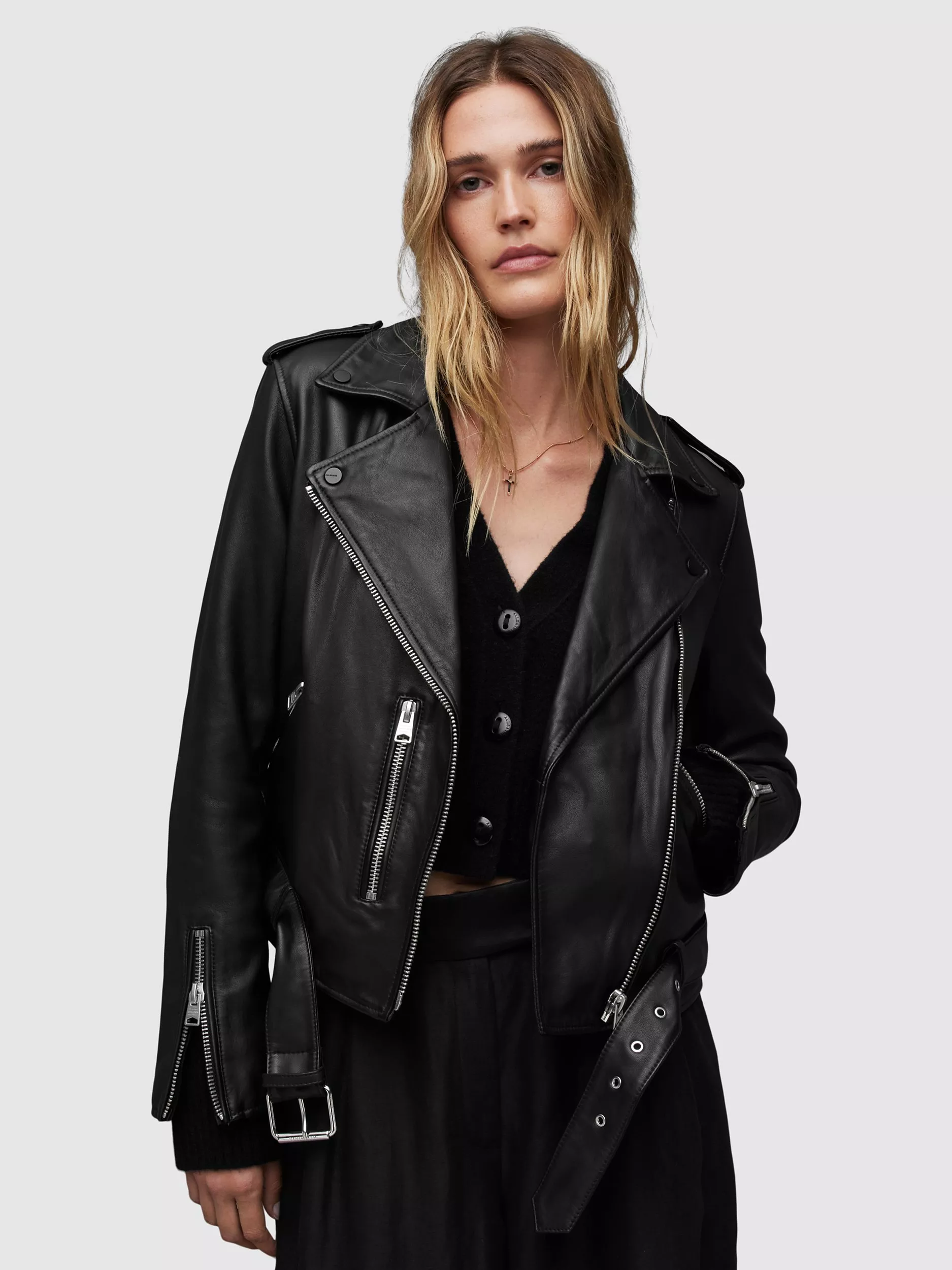 Balfern Leather Biker Jacket Black | ALLSAINTS US