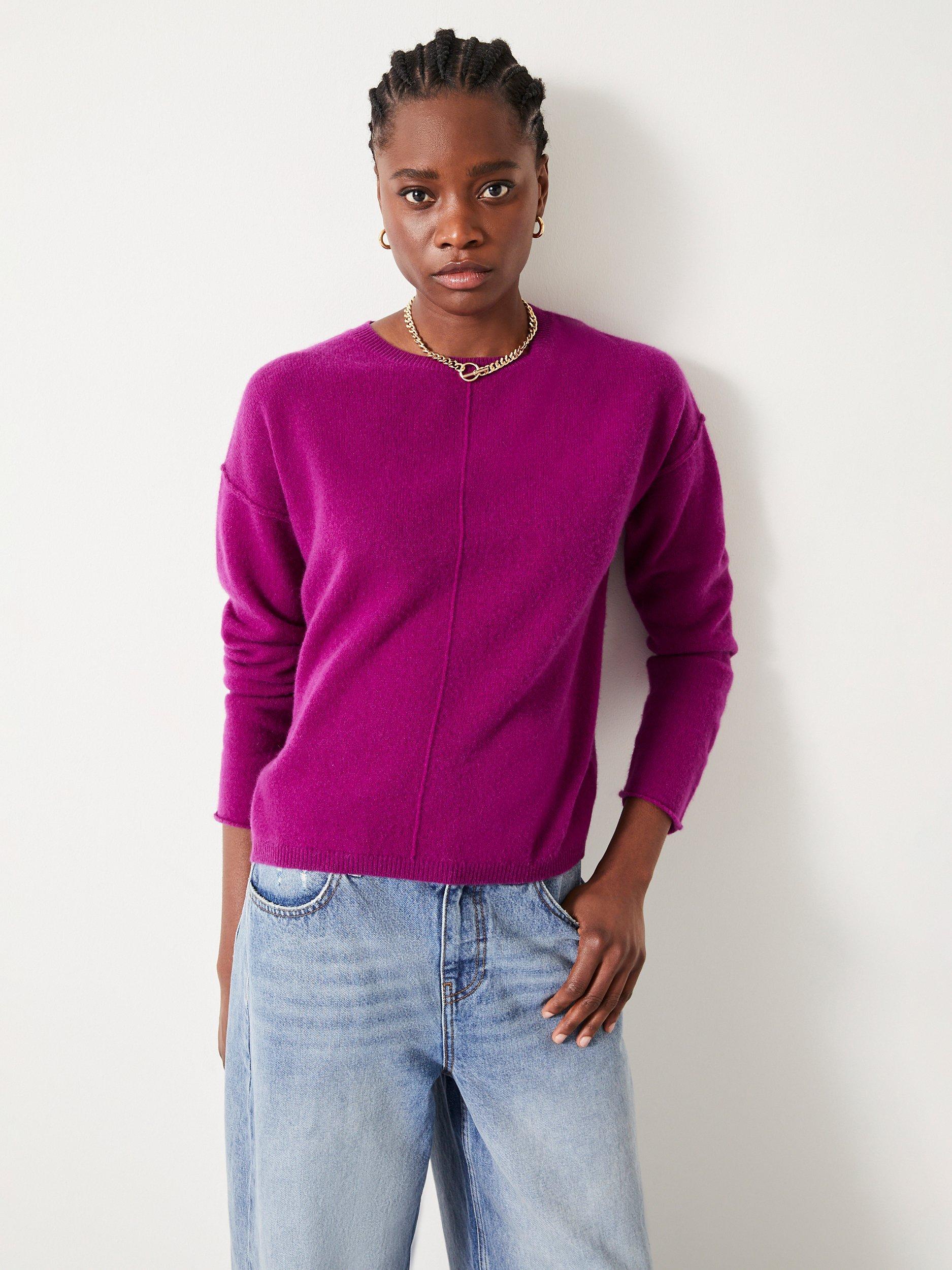 HUSH Saphira Cashmere Jumper, Crushed Blackberry, XXS