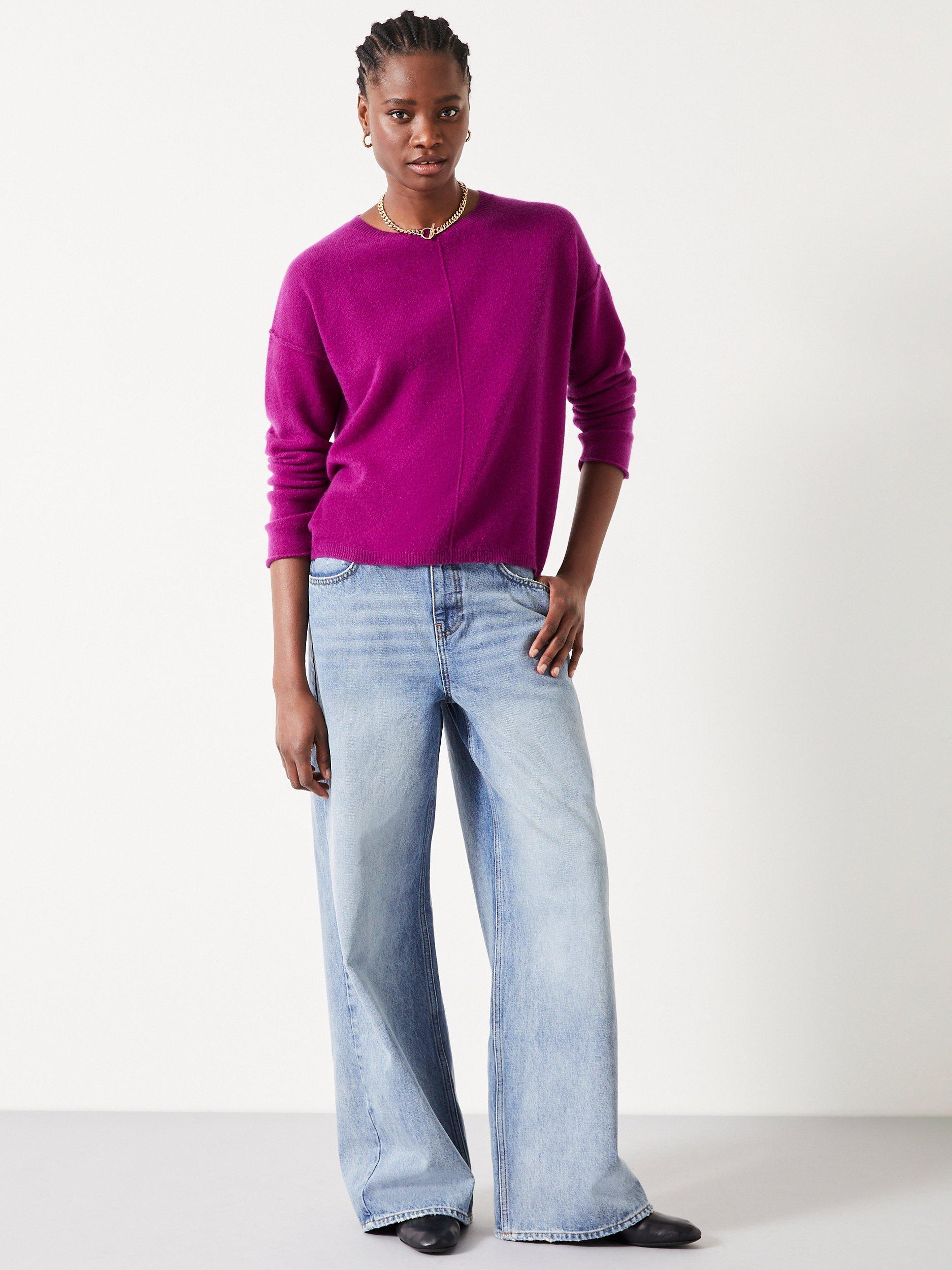 HUSH Saphira Cashmere Jumper, Crushed Blackberry, XXS