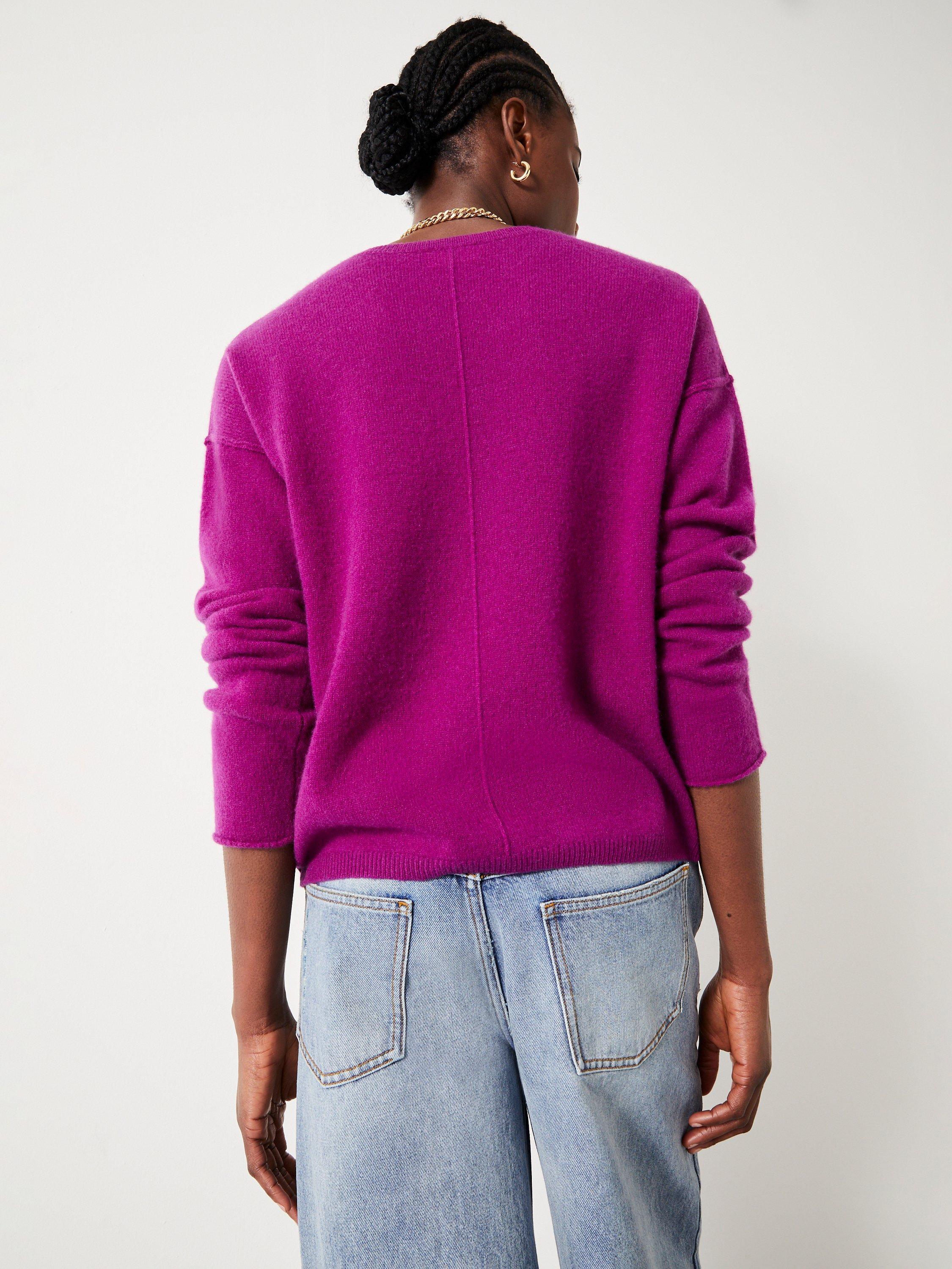 Product image 3 of 5, which shows HUSH Saphira Cashmere Jumper, Crushed Blackberry, XXS