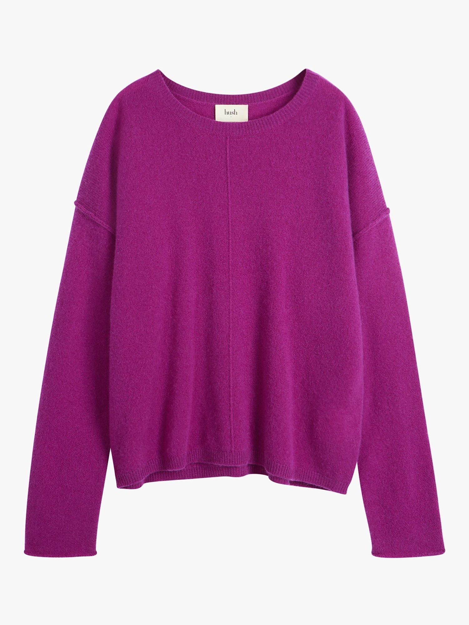 Product image 4 of 5, which shows HUSH Saphira Cashmere Jumper, Crushed Blackberry, XXS