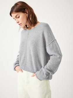 HUSH Saphira Cashmere Jumper, Mid Grey Marl