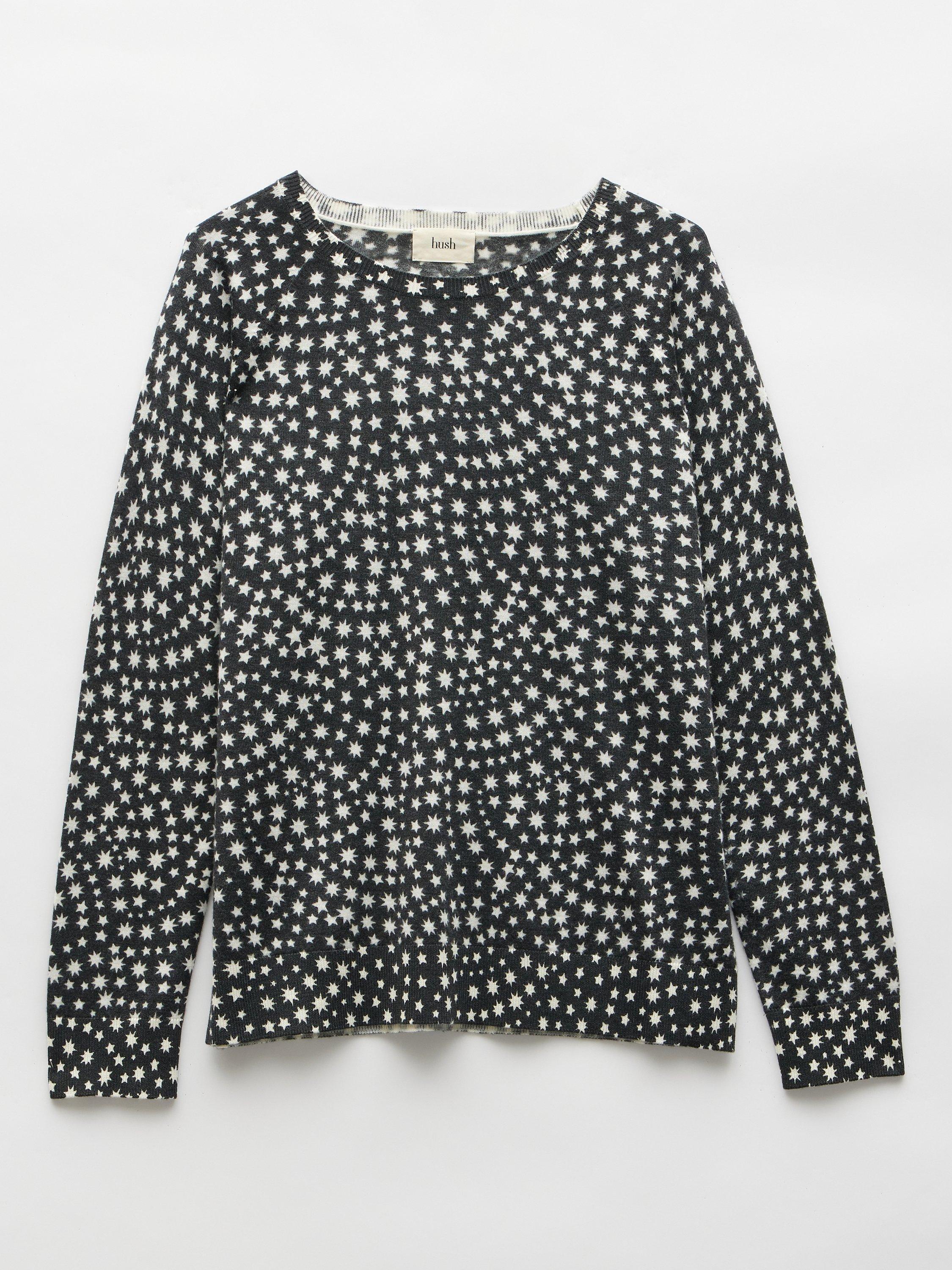 HUSH Malin Star Print Jumper Black Ecru