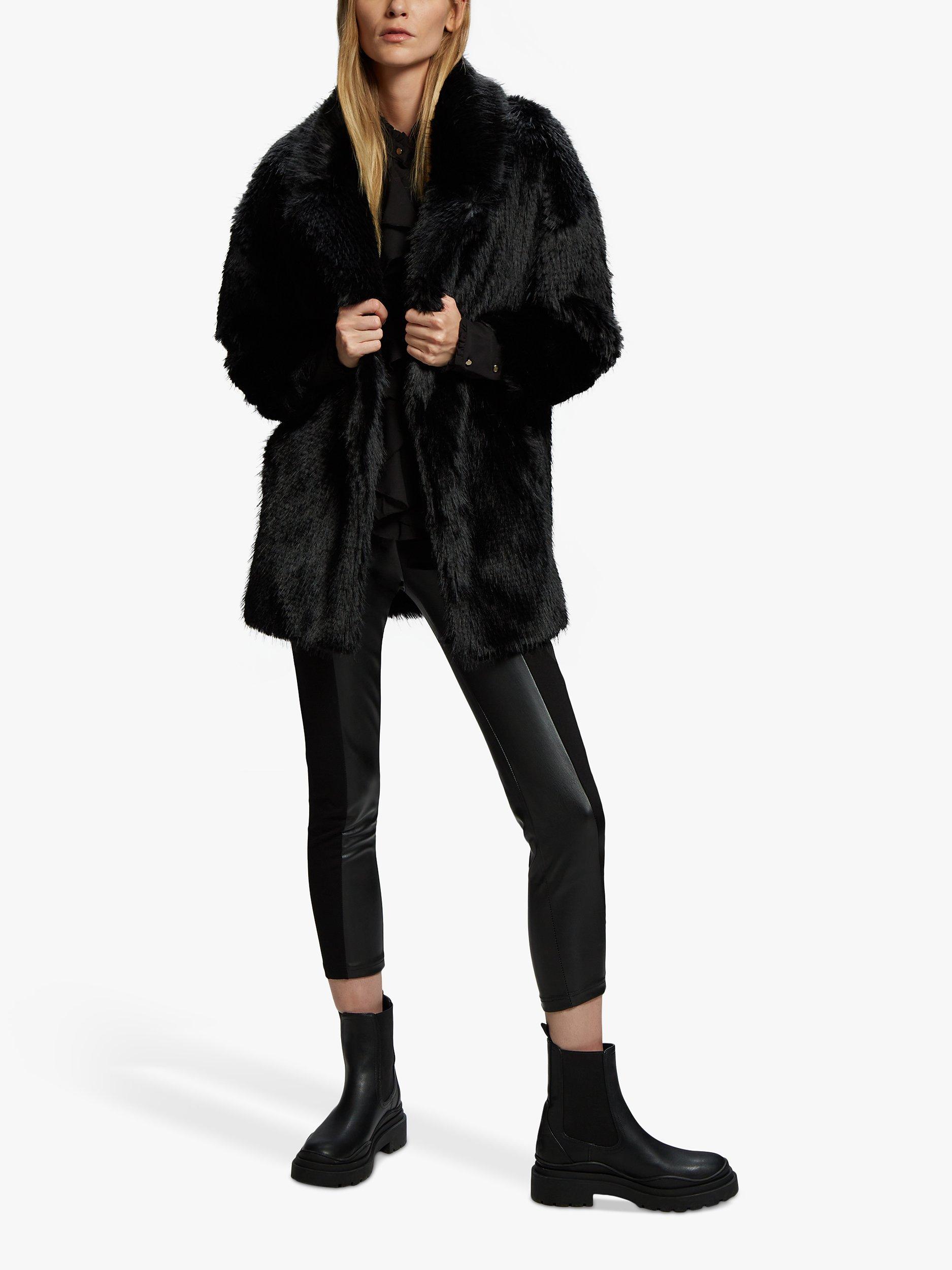 James Lakeland Faux Fur Coat, Black
