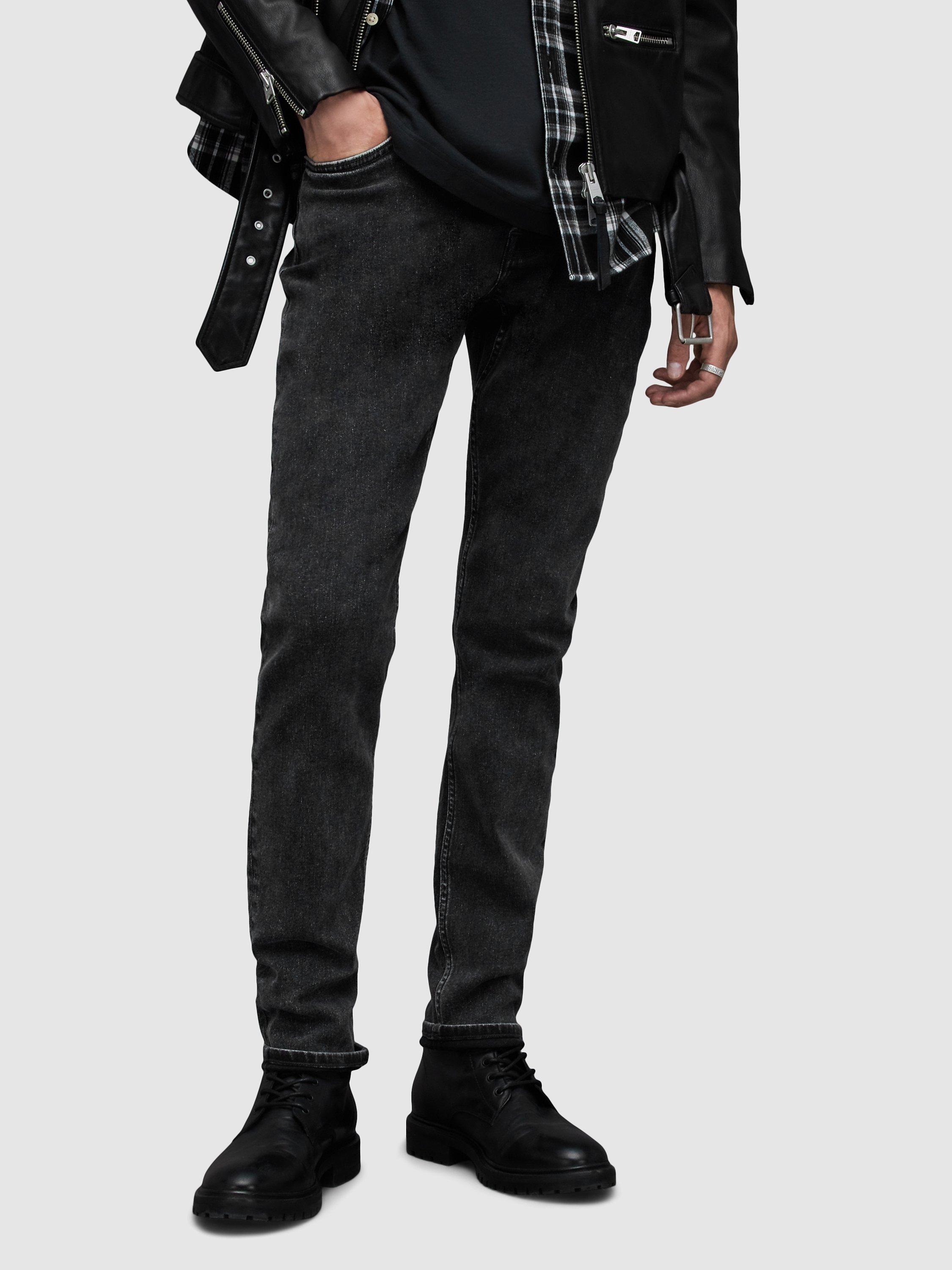 AllSaints Rex Slim Fit Jeans, Acid Black