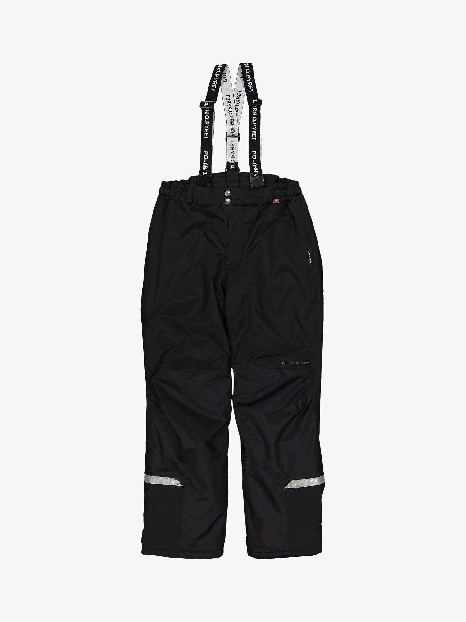 Product image 1 of 3, which shows Polarn O. Pyret Kids' Padded Wind & Waterproof Shell Trousers, Black, 2-3 years