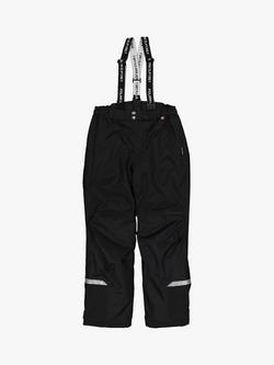 Polarn O. Pyret Kids' Padded Wind & Waterproof Shell Trousers, Black, Black