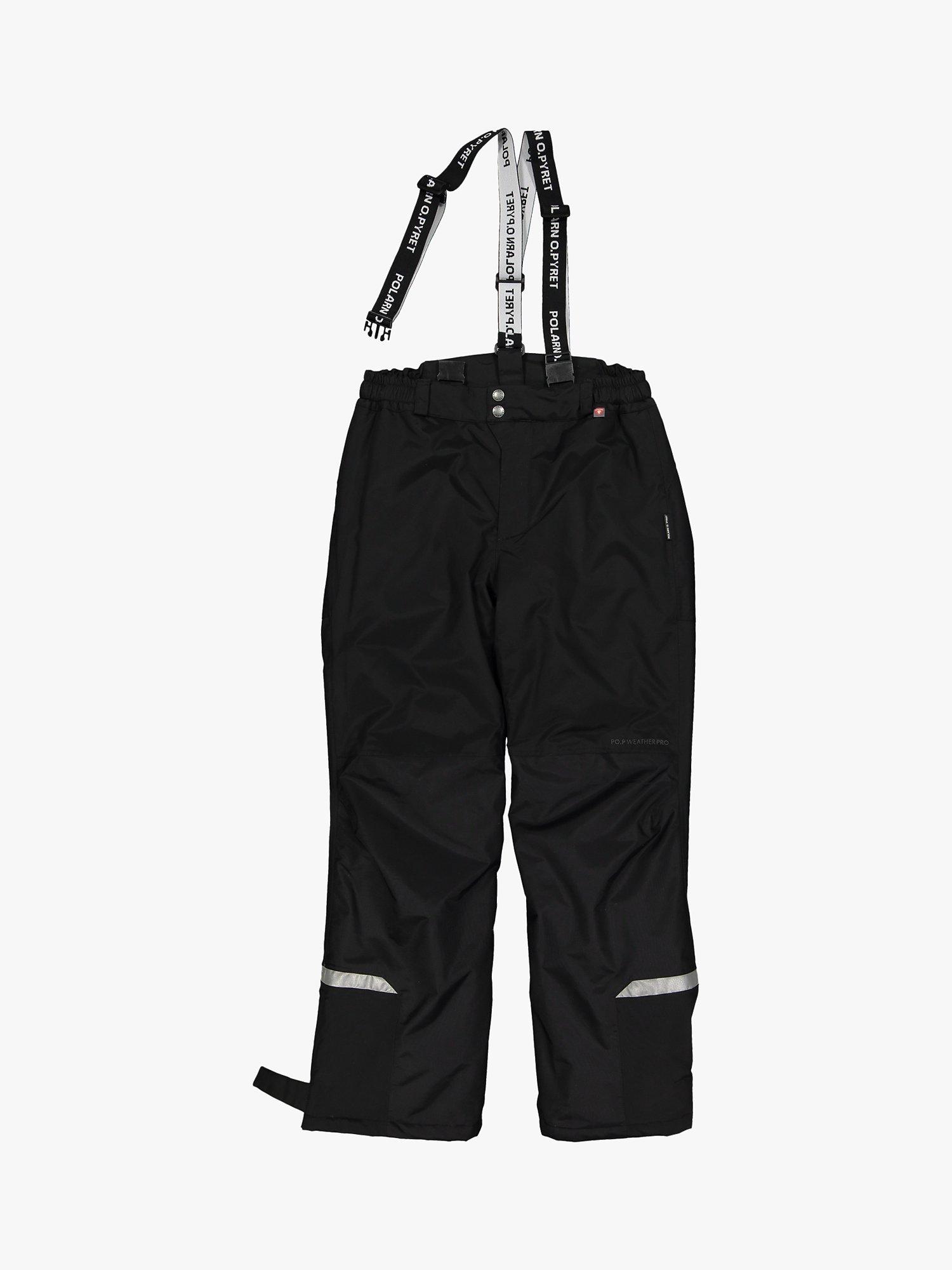 Product image 2 of 3, which shows Polarn O. Pyret Kids' Padded Wind & Waterproof Shell Trousers, Black, 2-3 years