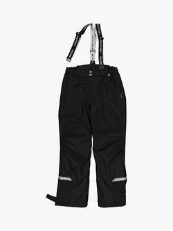 Polarn O. Pyret Kids' Padded Wind & Waterproof Shell Trousers, Black - view 2, Black