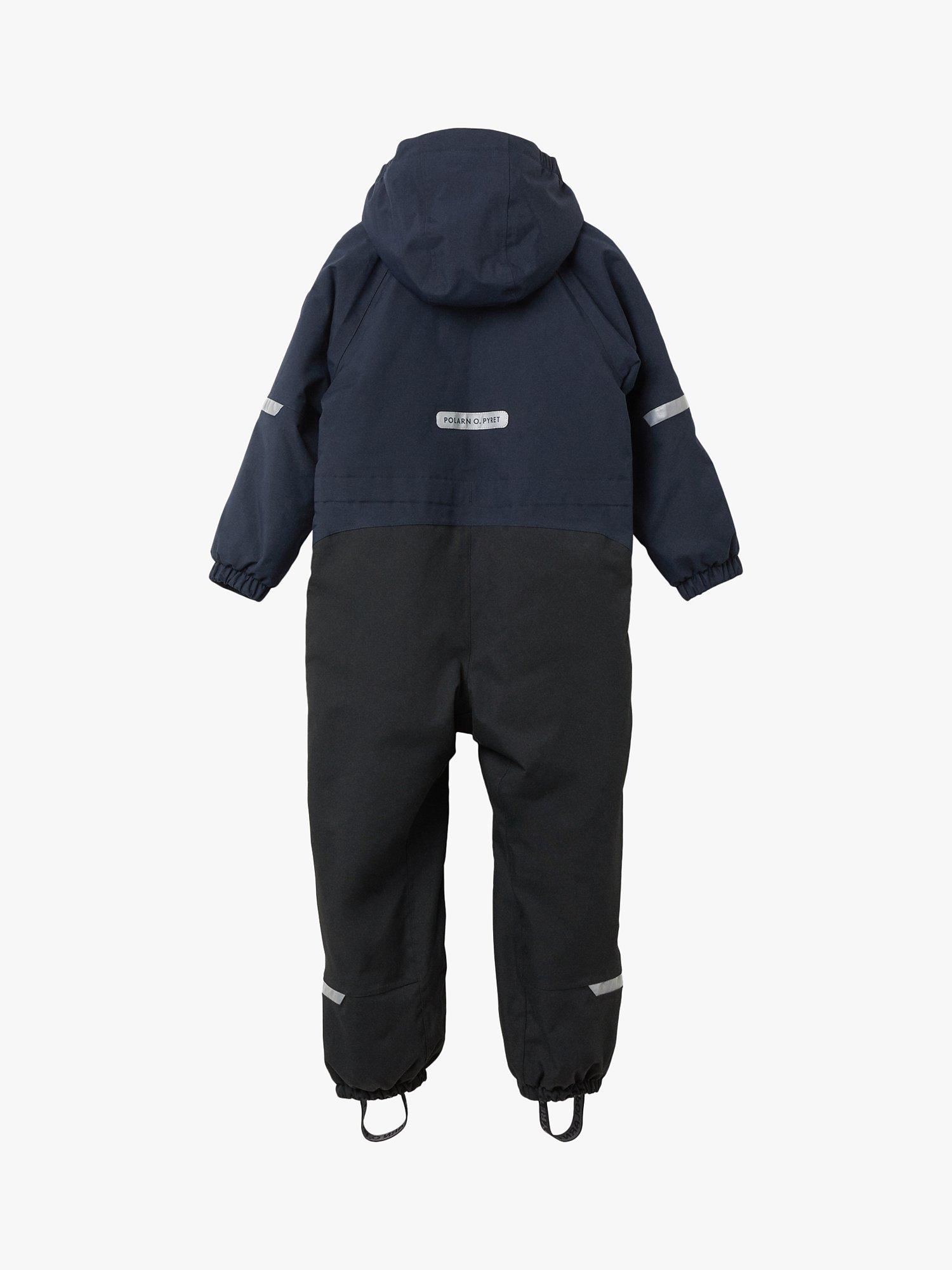 Product image 2 of 8, which shows Polarn O. Pyret Kids' Waterproof Lined Hooded Overall, Blue, 12-18 months