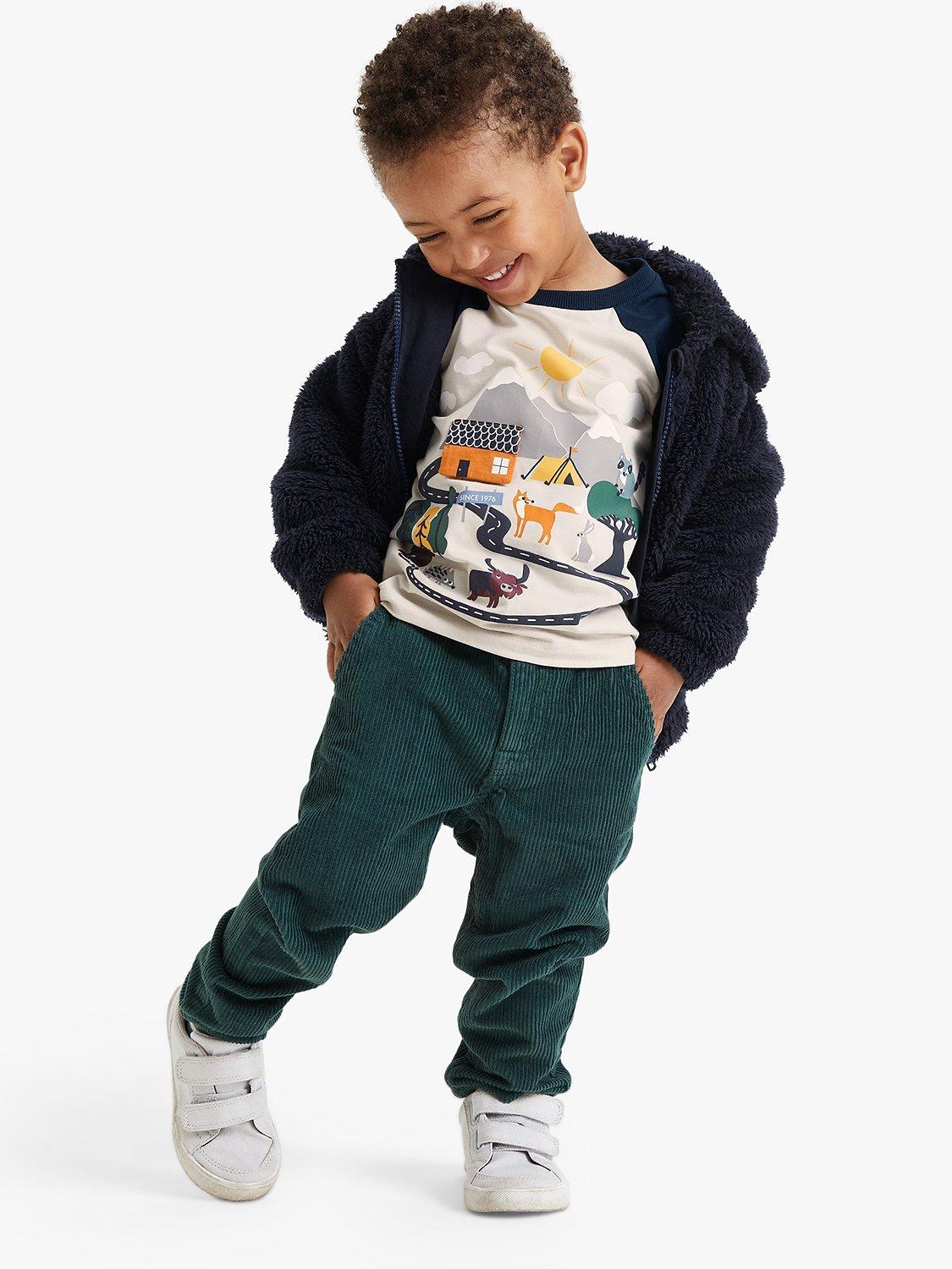 Polarn O. Pyret Baby Organic Cotton Road Trip Raglan Top, Blue/Multi