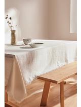 John Lewis Fringe Rectangular Cotton Linen Tablecloth
