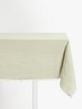 John Lewis Fringe Rectangular Cotton Linen Tablecloth, Seafoam