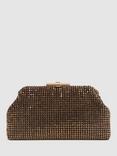 Reiss Adaline Crystal Clutch Bag, Gold