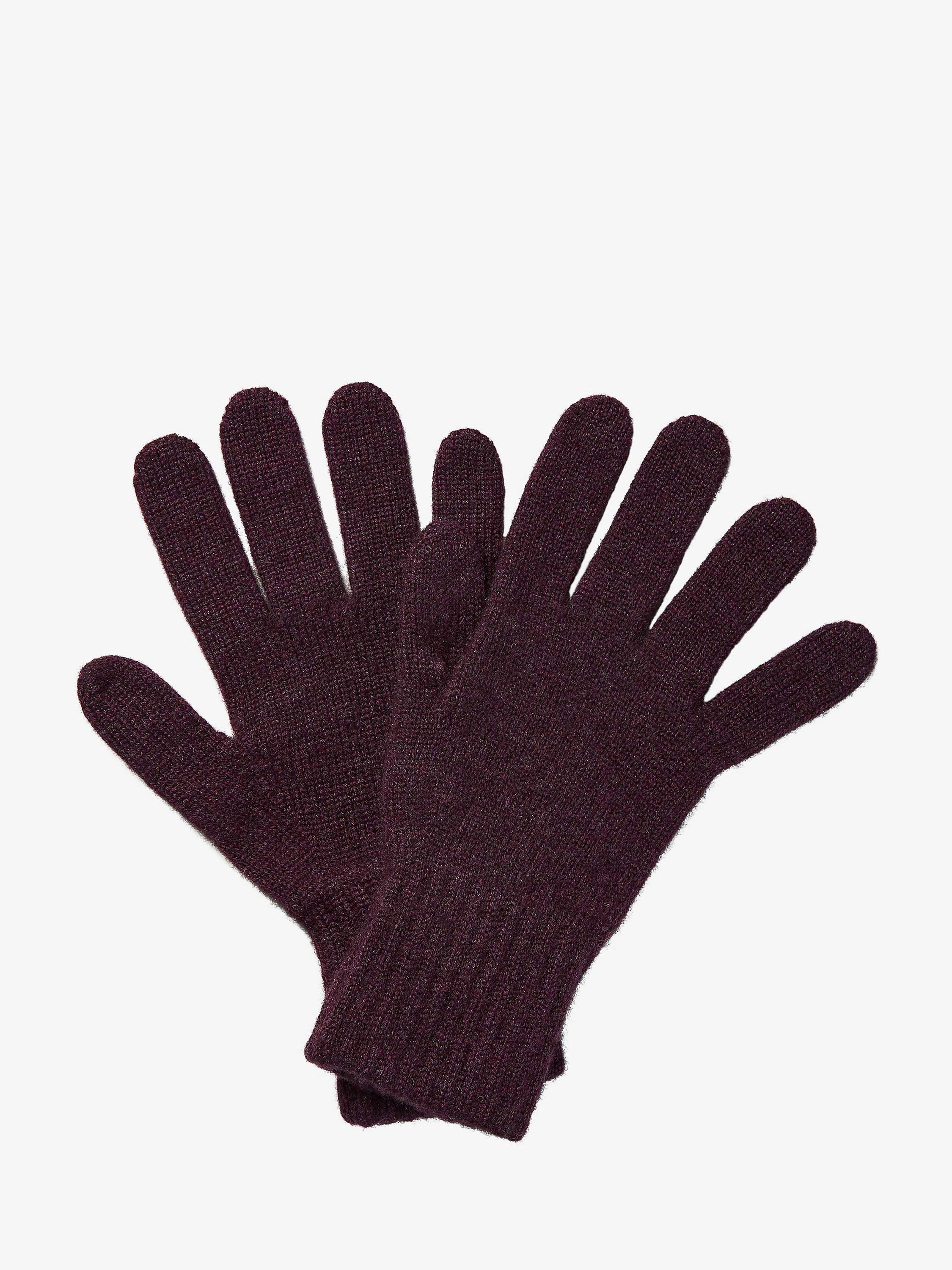 Brora Cashmere Gloves, Aubergine, One Size