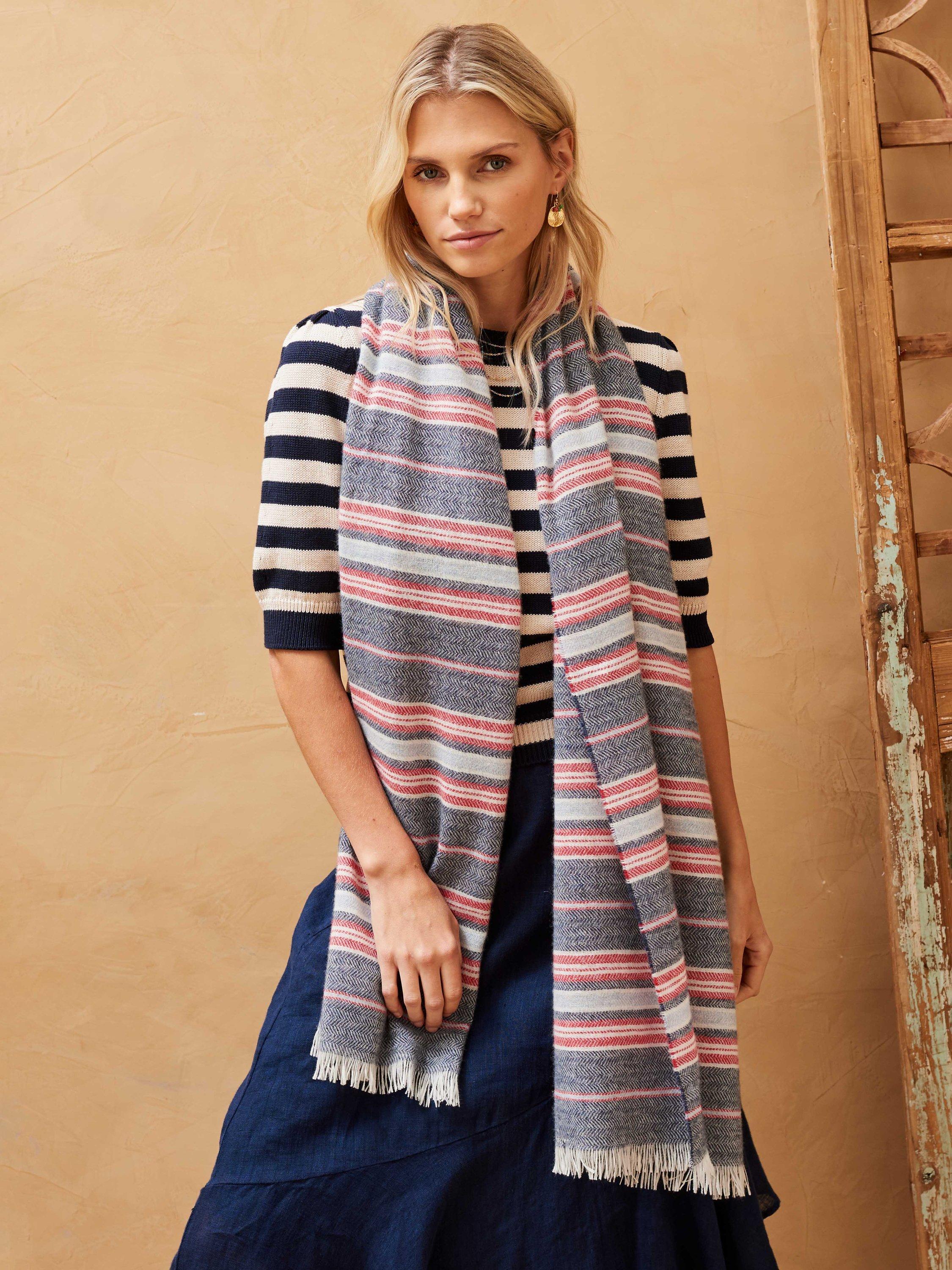 Brora Cashmere Herringbone Stripe Stole