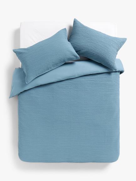John Lewis ANYDAY Seersucker Duvet Cover Set, Blue