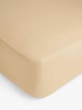 John Lewis Crisp & Fresh Egyptian Cotton Percale 200 Thread Count Deep Fitted Sheet, Sand