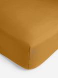 John Lewis Crisp & Fresh Egyptian Cotton Percale 200 Thread Count Deep Fitted Sheet, Ochre