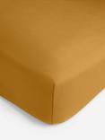 John Lewis Crisp & Fresh Egyptian Cotton Percale 200 Thread Count Fitted Sheet, Ochre