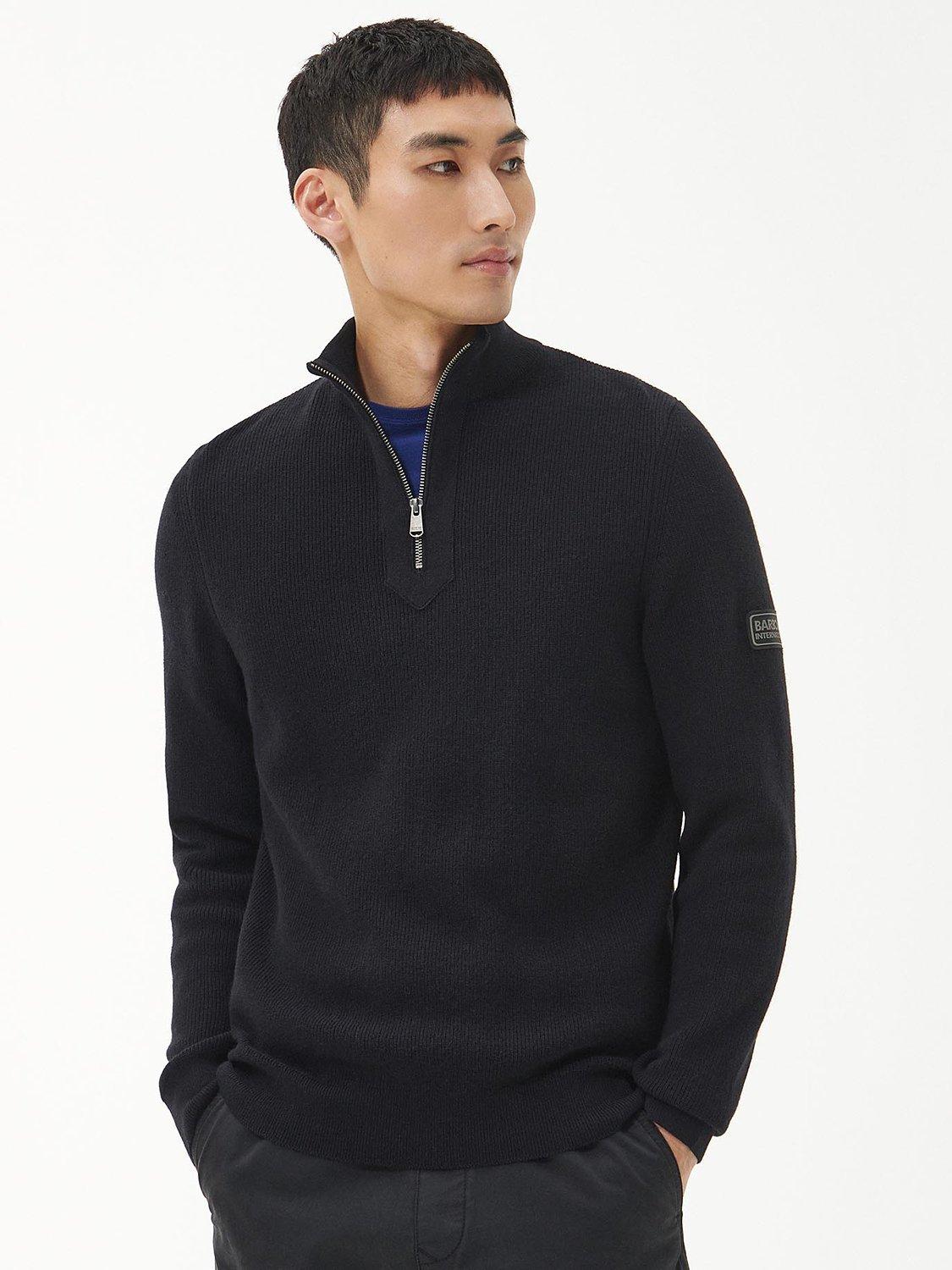 Barbour International Corser Half Zip Jumper, Black