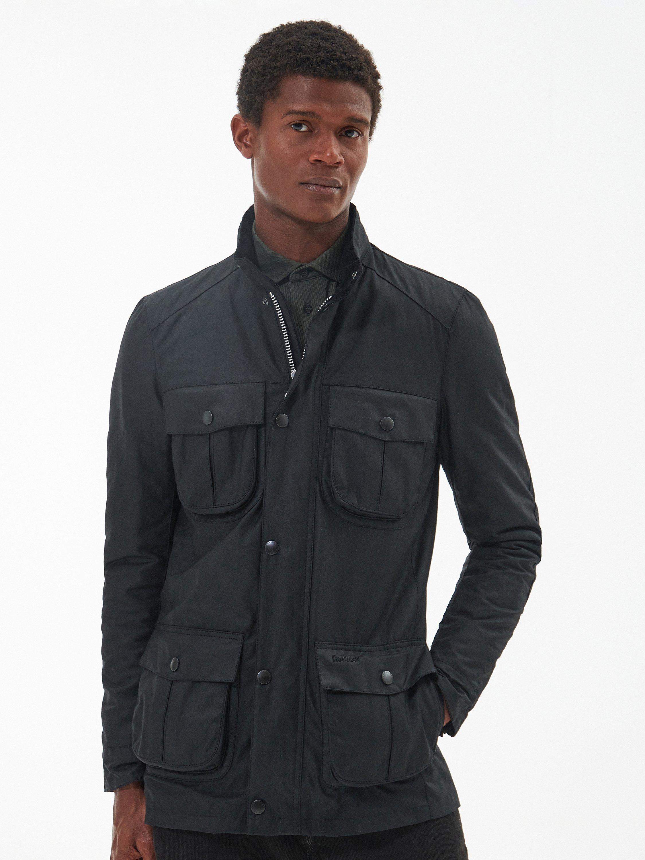 Barbour Corbridge Rugged Utility Style Waxed Jacket Black