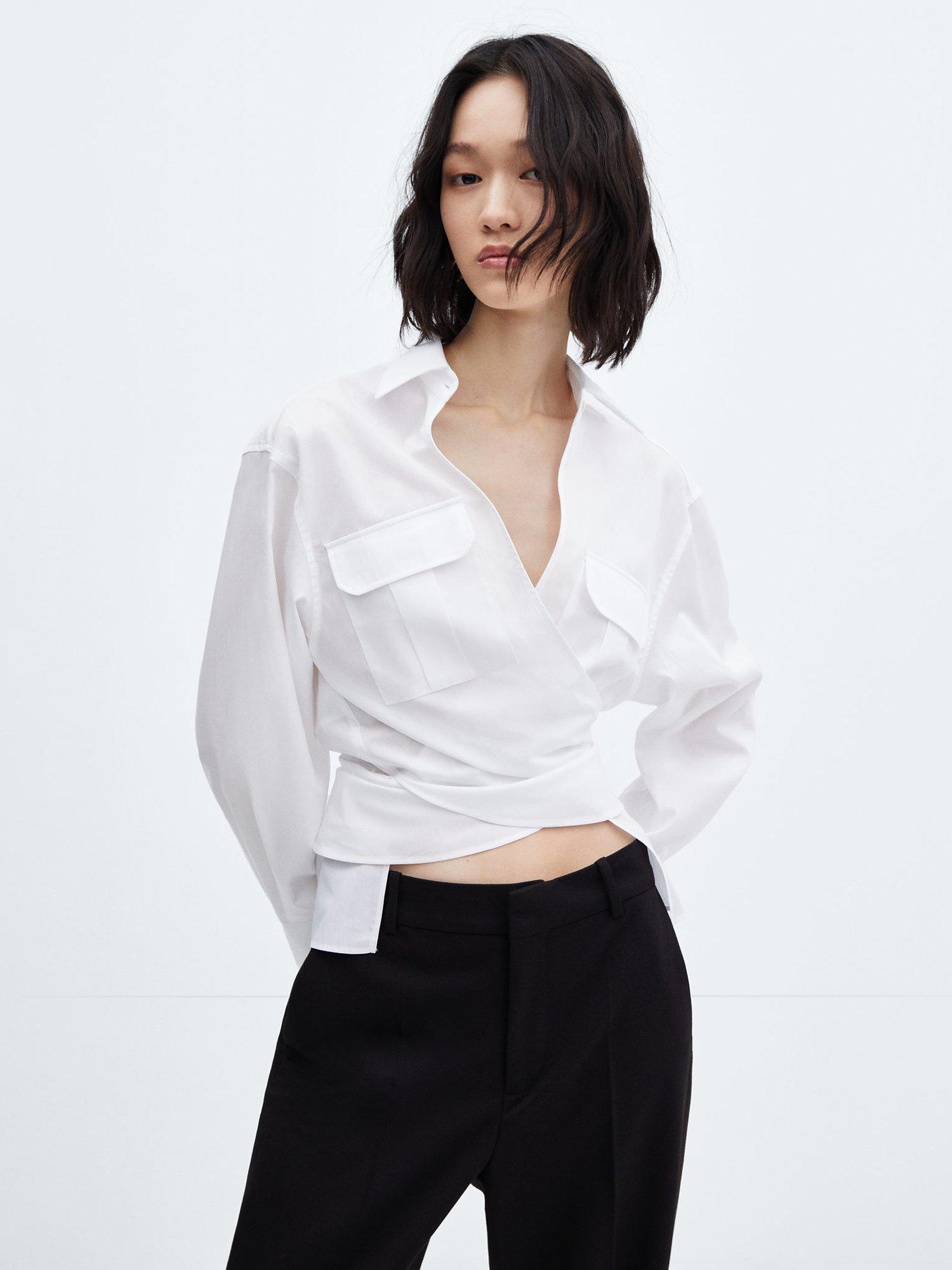 Mango Marieta Long Sleeve Shirt, White