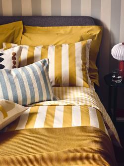 John Lewis Block Stripe Reversible Pure Cotton Duvet Cover Set - view 2, Yellow