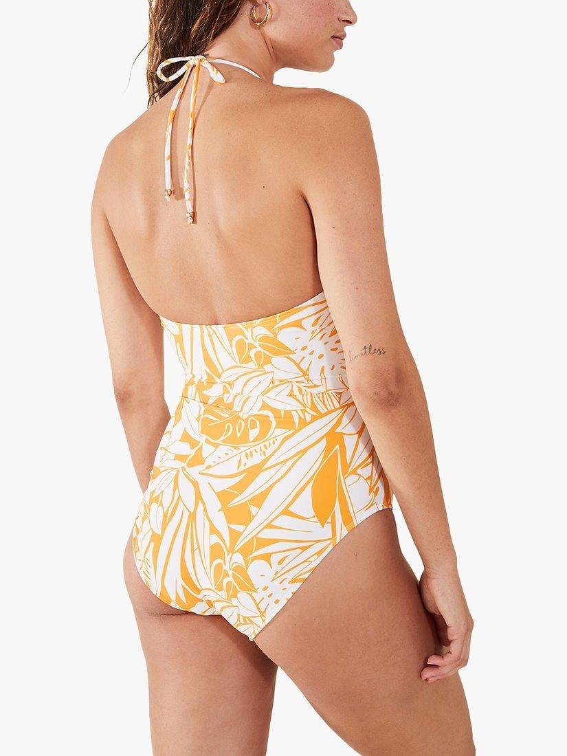 Product image 2 of 4, which shows Accessorize Palm Print Halterneck Swimsuit, Multi, 6