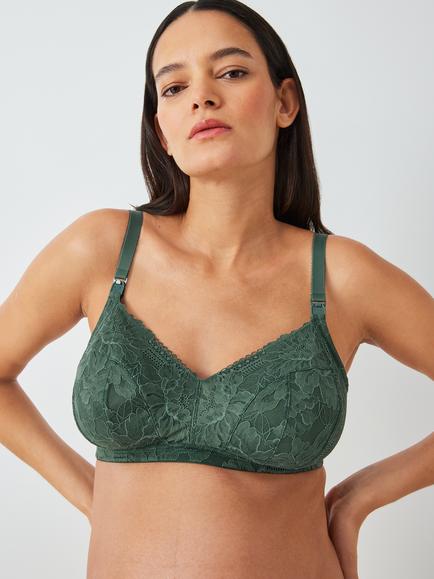 John Lewis Iris Lace Maternity & Nursing Bra, Pack of 2, Khaki/Light Pink