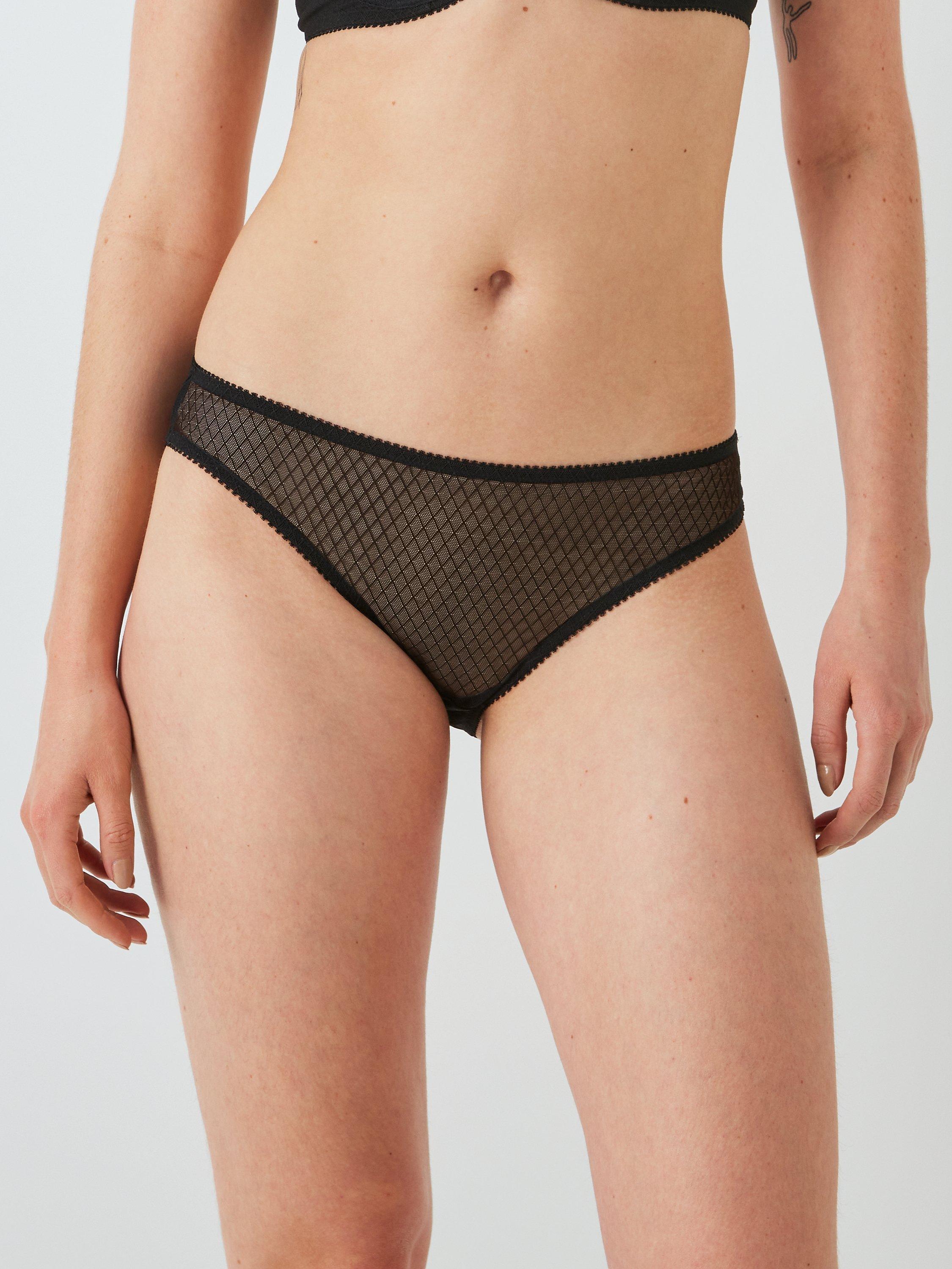 Product image 1 of 6, which shows John Lewis Marley Geo Bikini Knickers, Black, 14