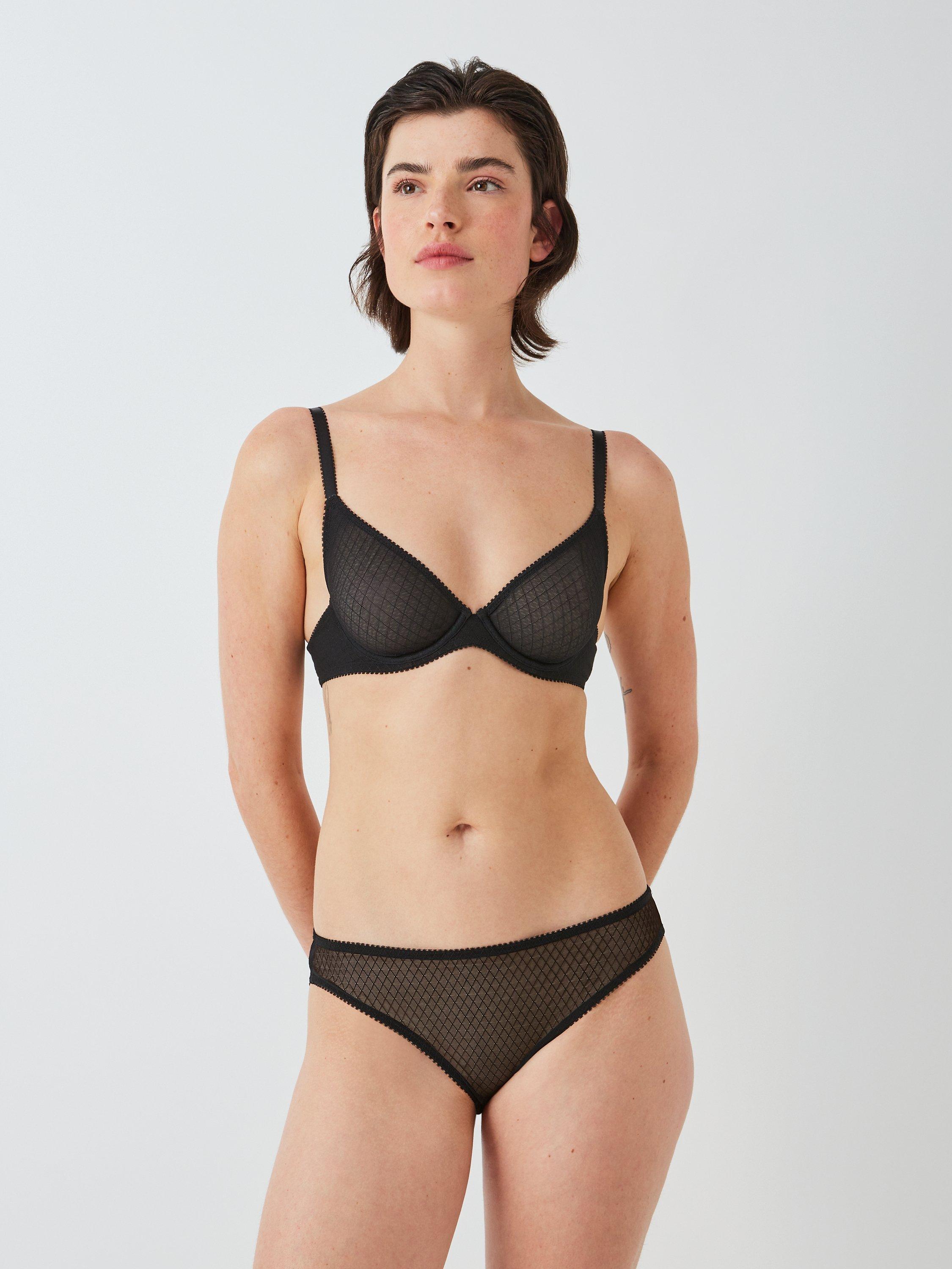 Product image 3 of 6, which shows John Lewis Marley Geo Bikini Knickers, Black, 14