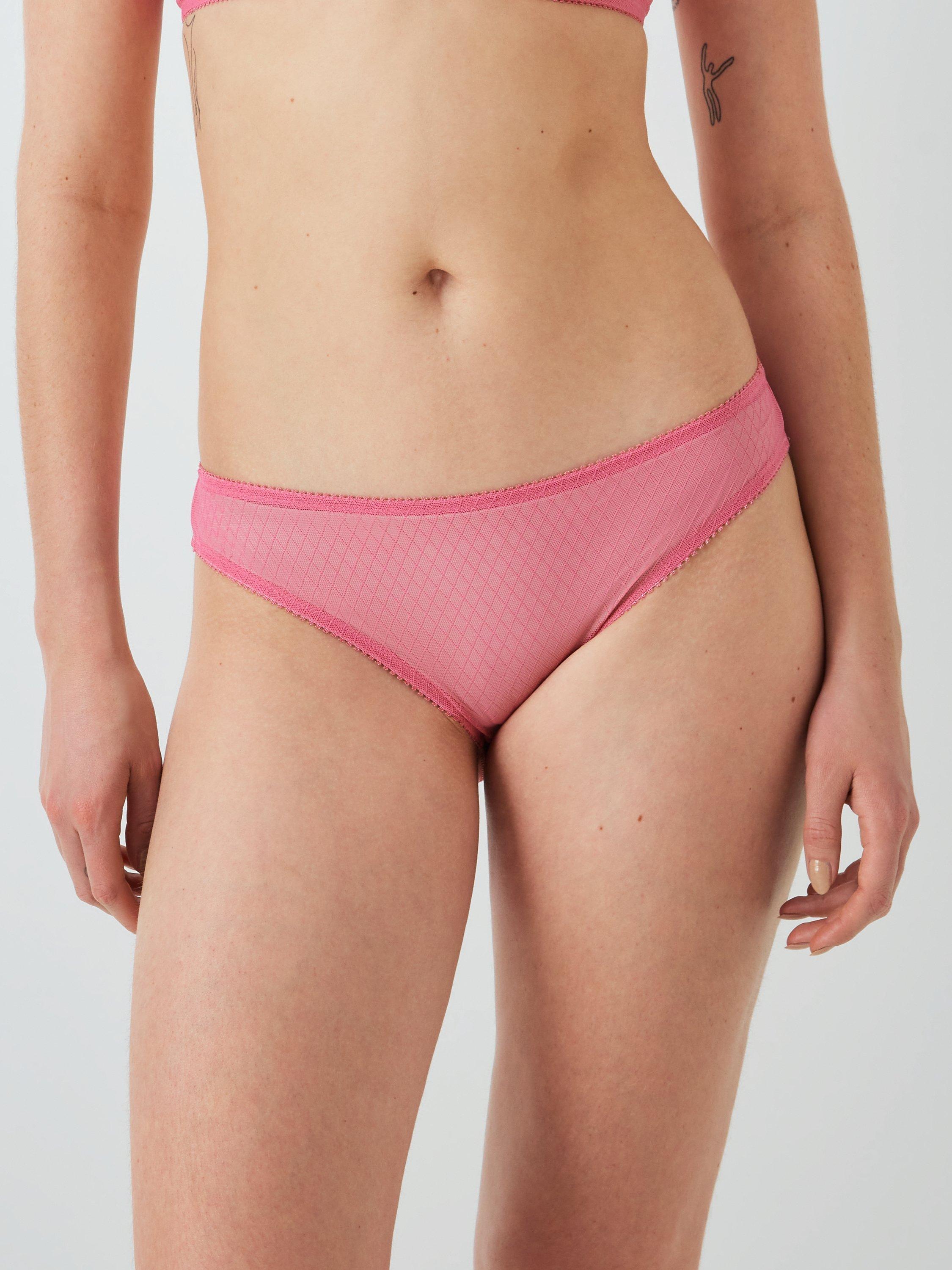 Product image 1 of 7, which shows John Lewis Marley Geo Bikini Knickers, Wild Rose, 12