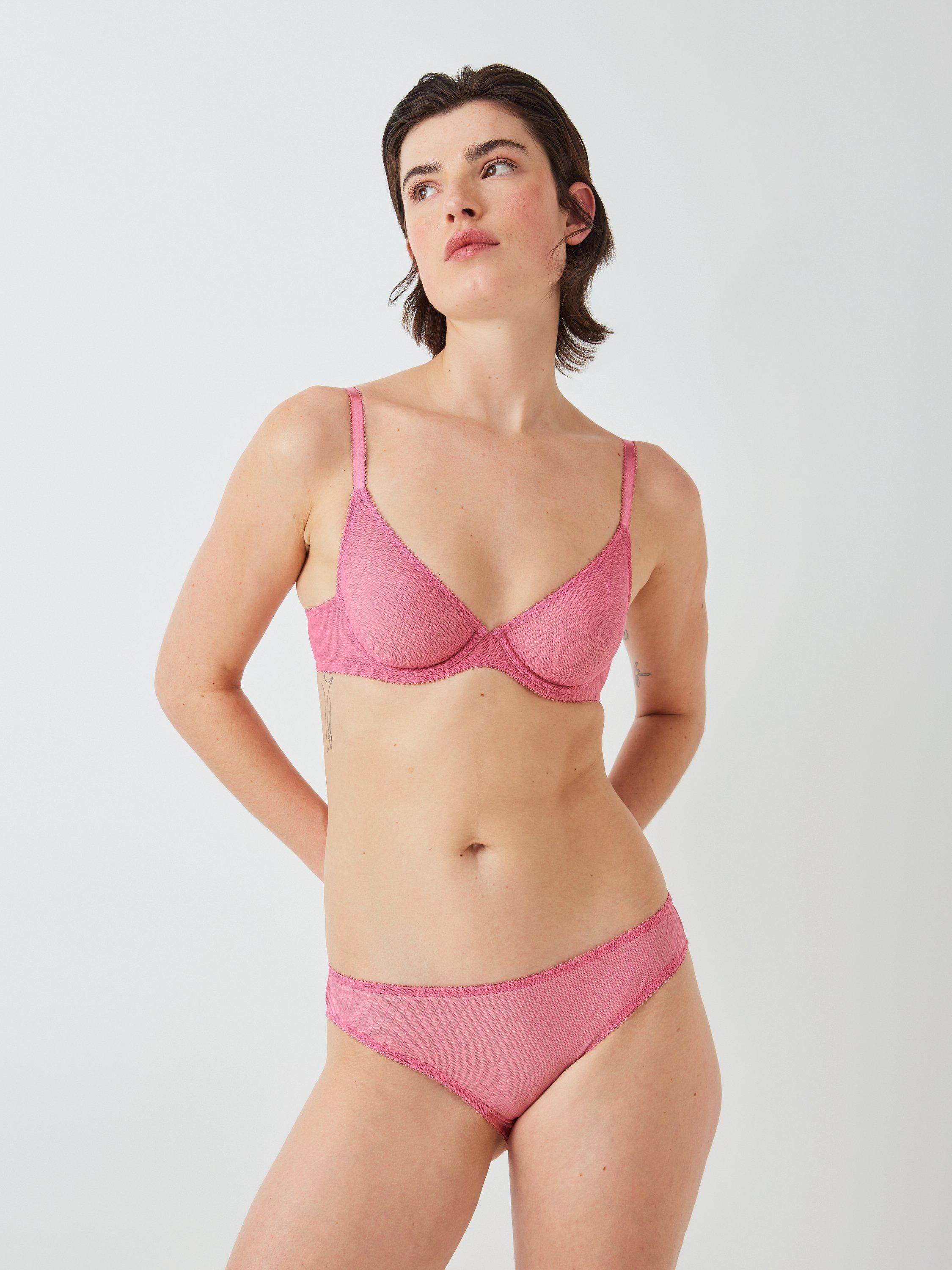 John Lewis Marley Geo Bikini Knickers, Wild Rose, 12