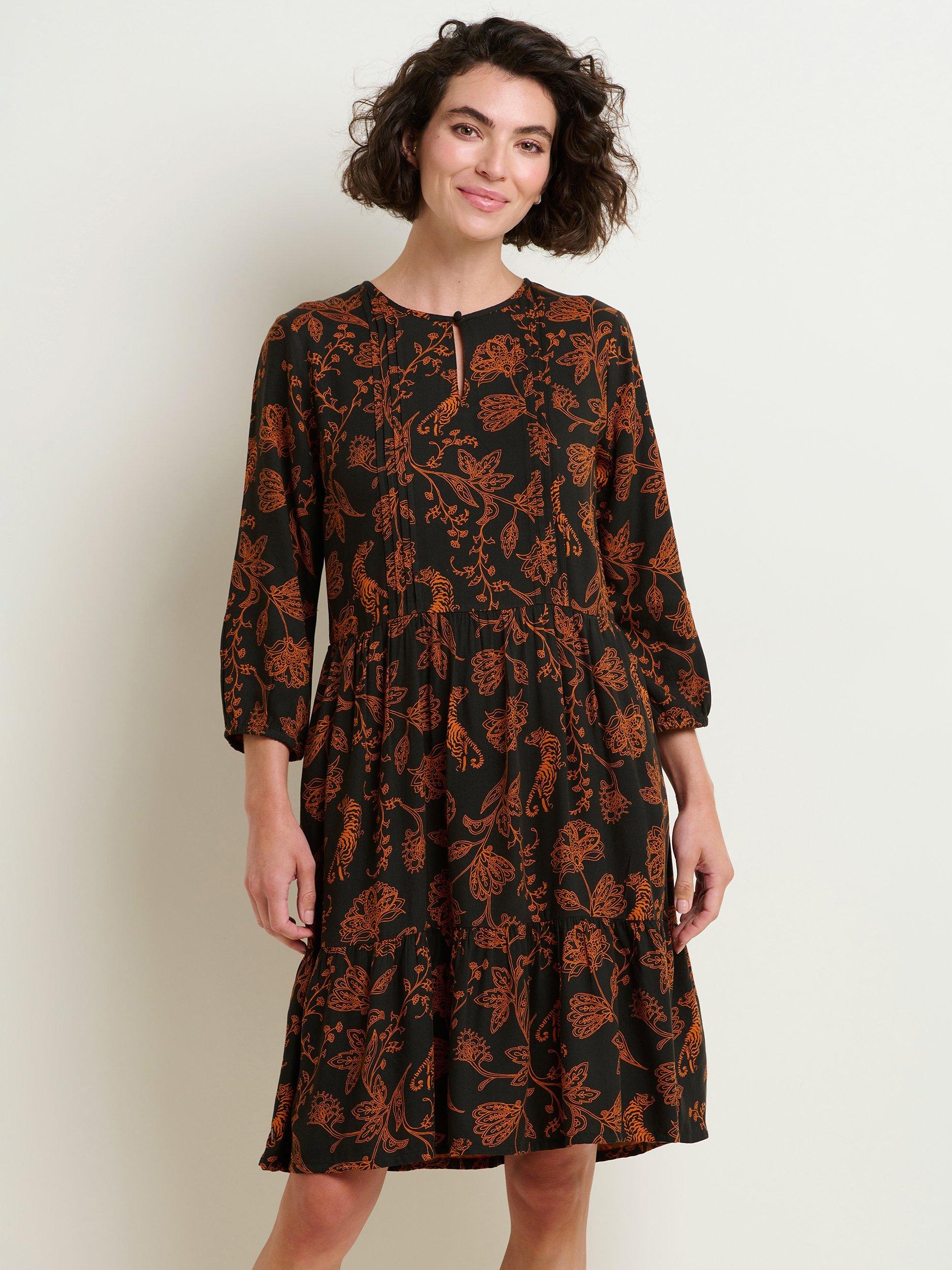Brakeburn Henna Trail Knee Length Dress, Multi