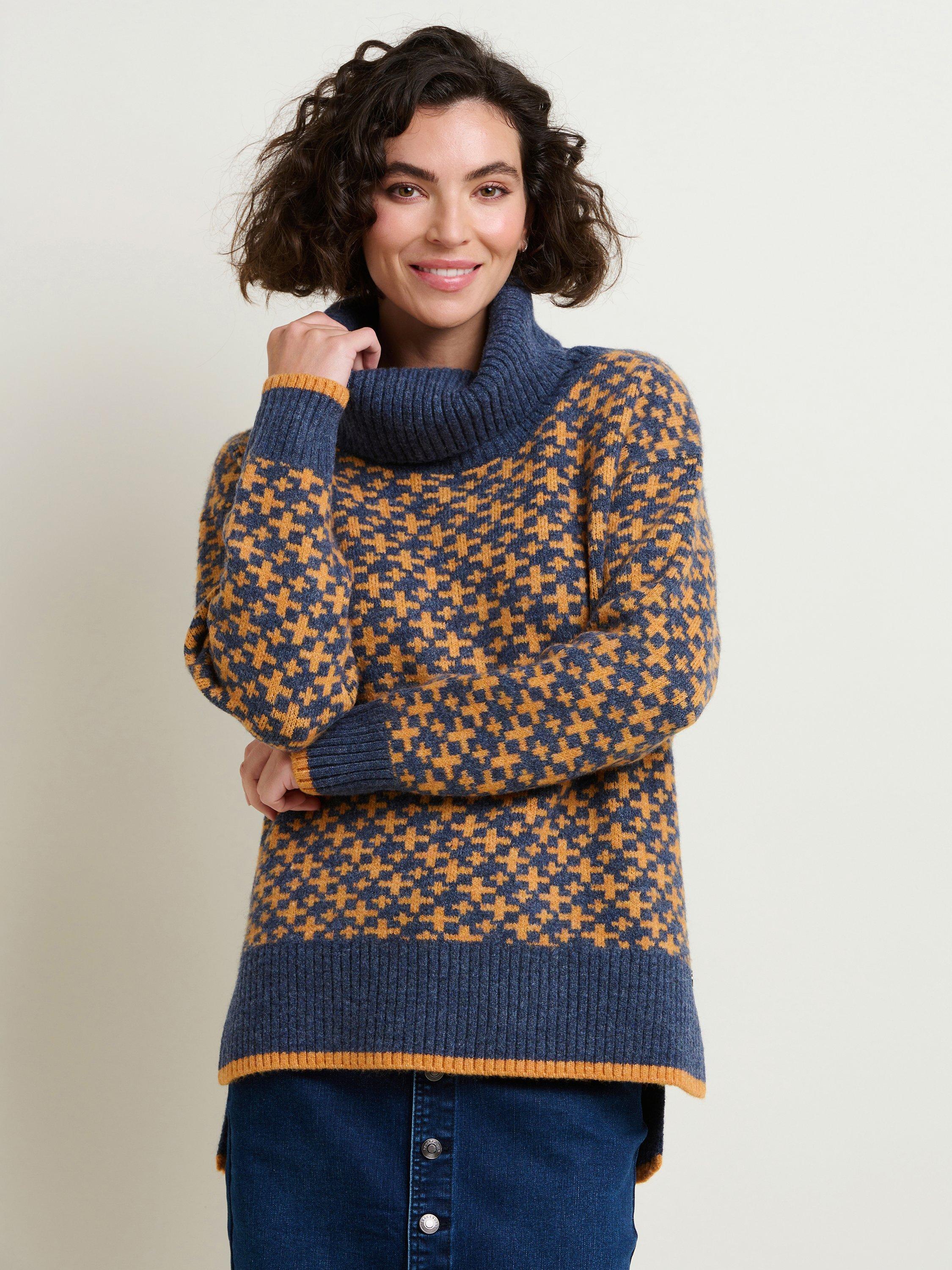 Brakeburn Crosses Roll Neck Jumper, Multi