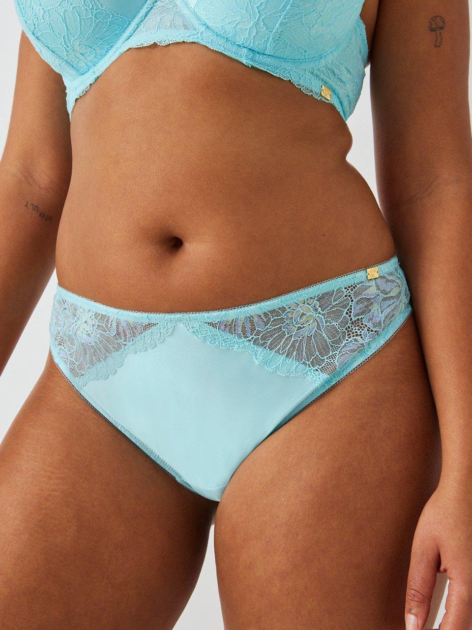Product image 11 of 11, which shows AND/OR Cora Lace Briefs, Aqua Blue, 14