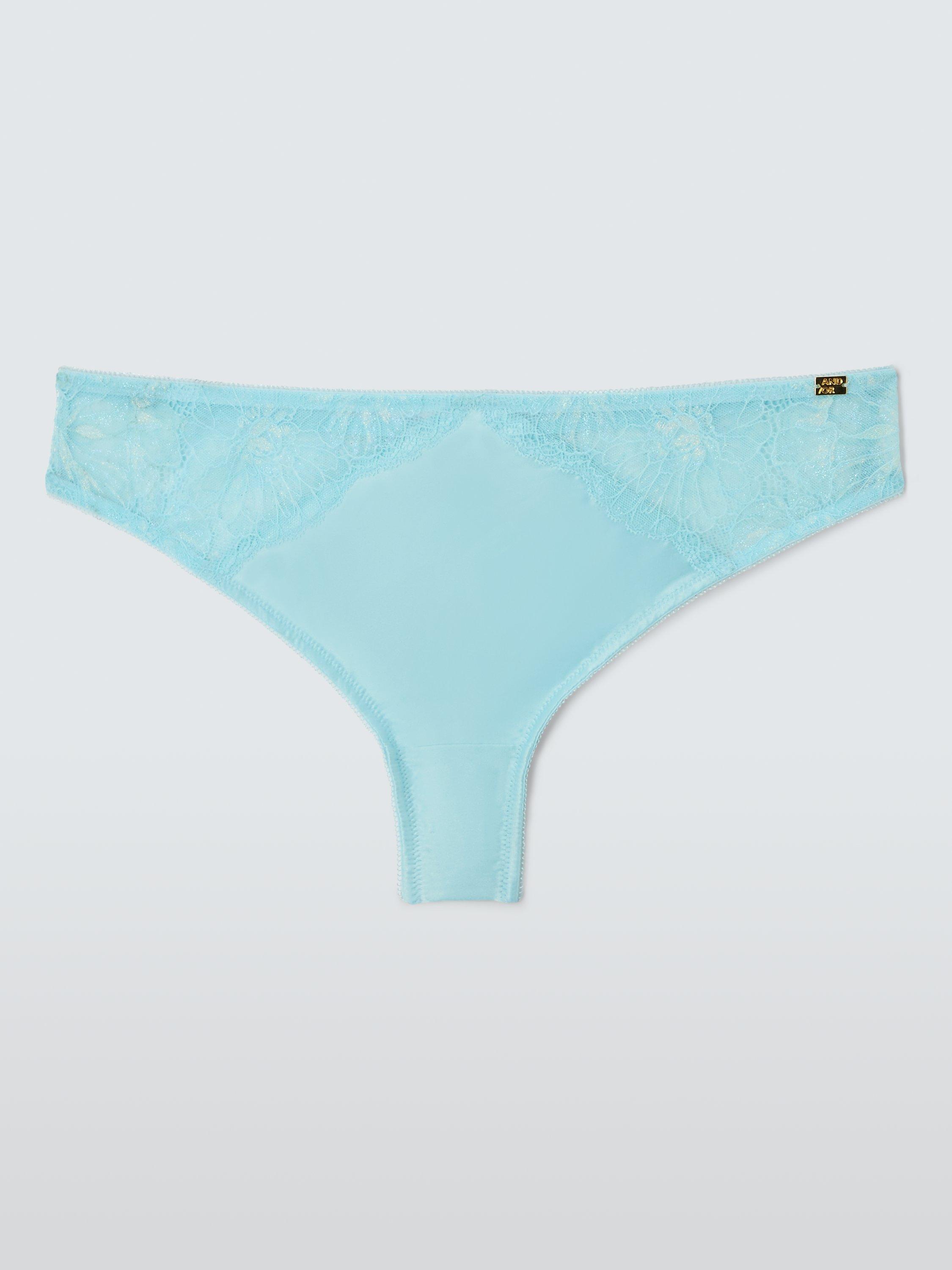 Product image 4 of 11, which shows AND/OR Cora Lace Briefs, Aqua Blue, 14