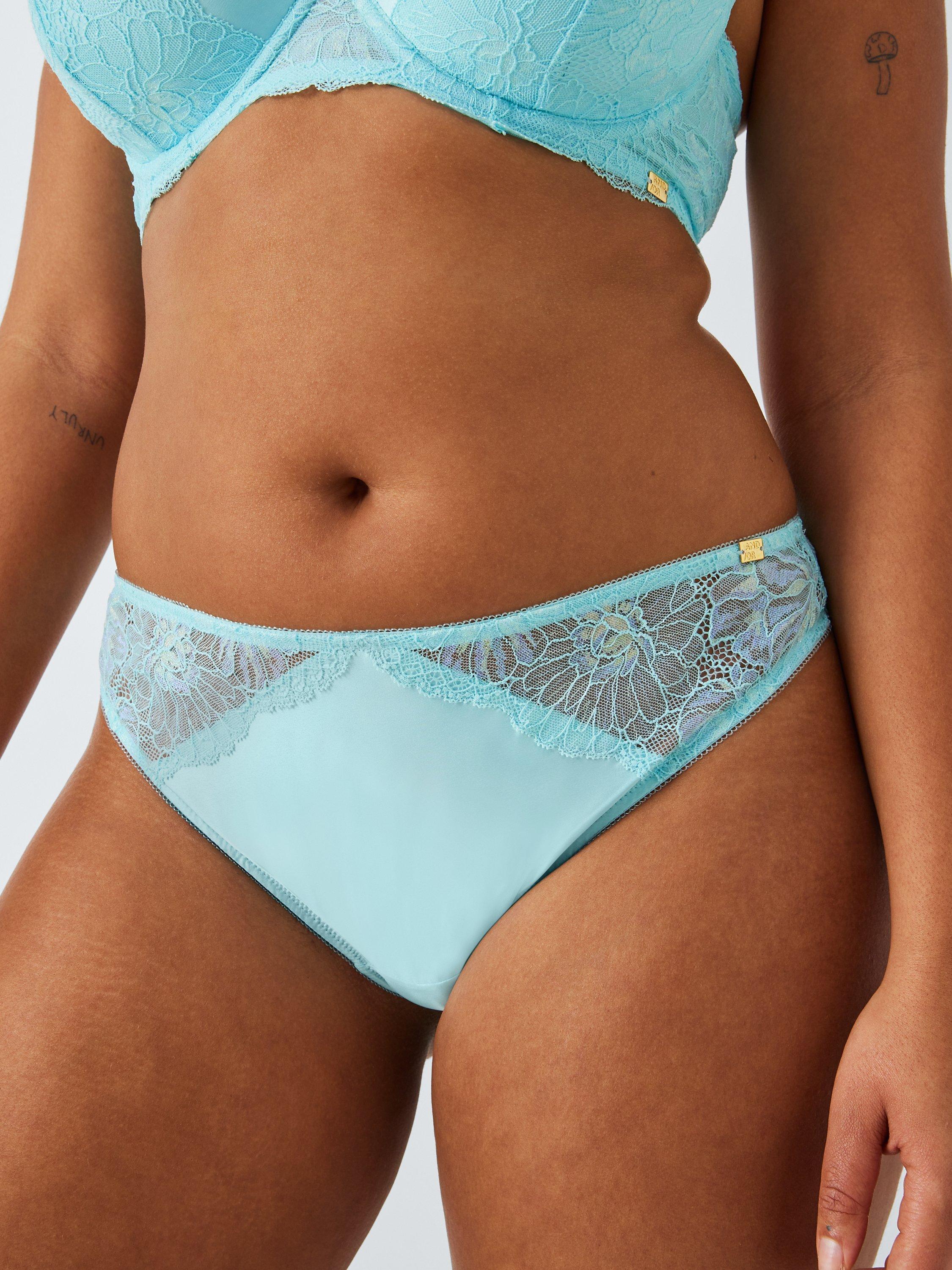 AND/OR Cora Lace Briefs, Aqua Blue, 14