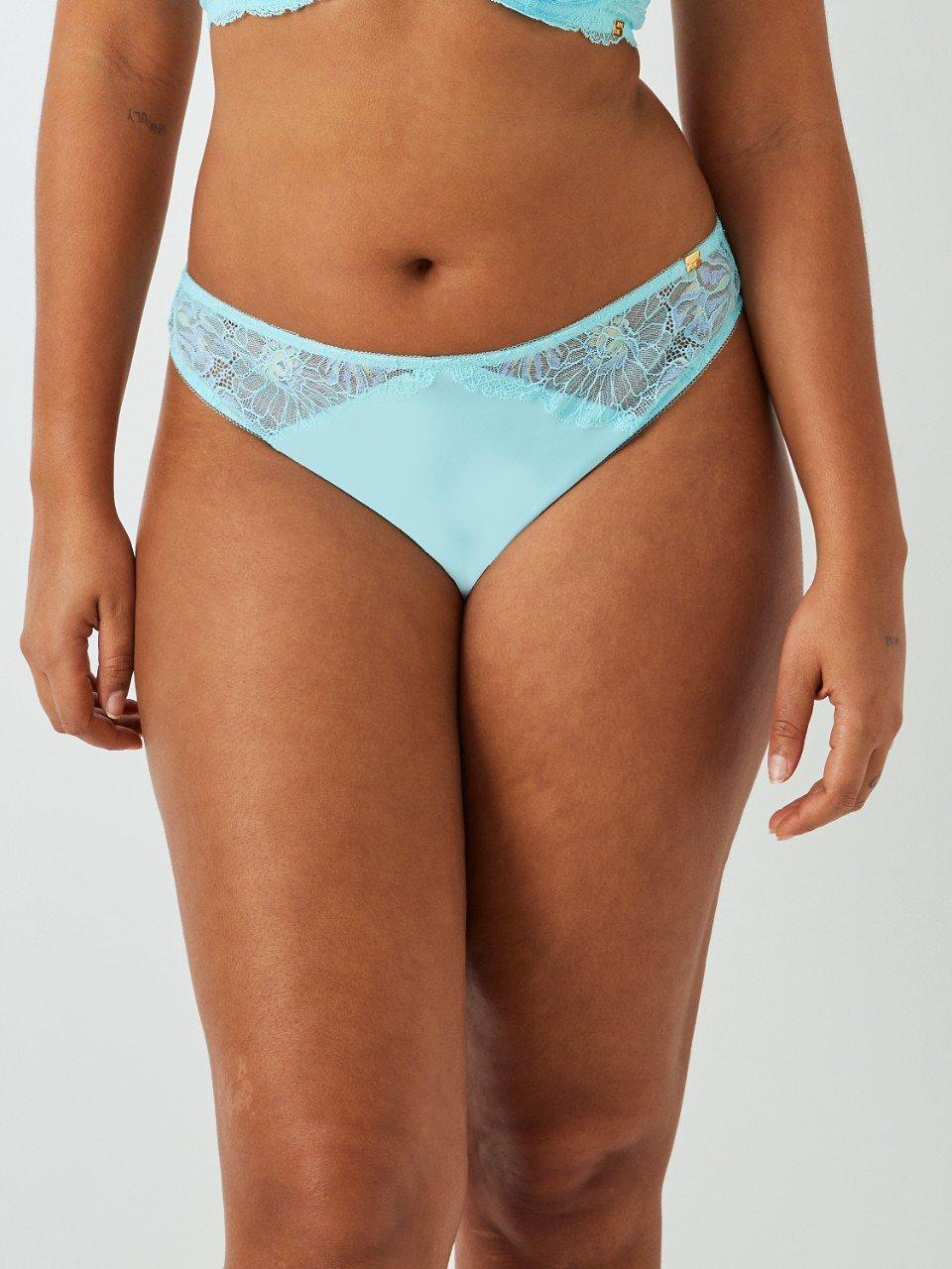 Product image 7 of 11, which shows AND/OR Cora Lace Briefs, Aqua Blue, 14