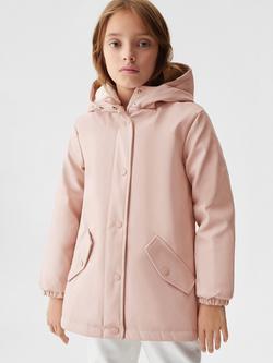 Mango Kids' Water Faux Shearling Lined Hooded Parka, Pink, Pink
