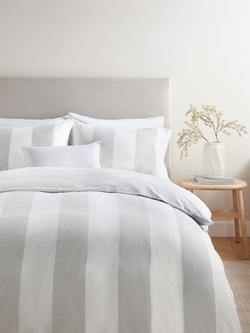 John Lewis Cali Washed Cotton Bedding - view 2, White/Grey